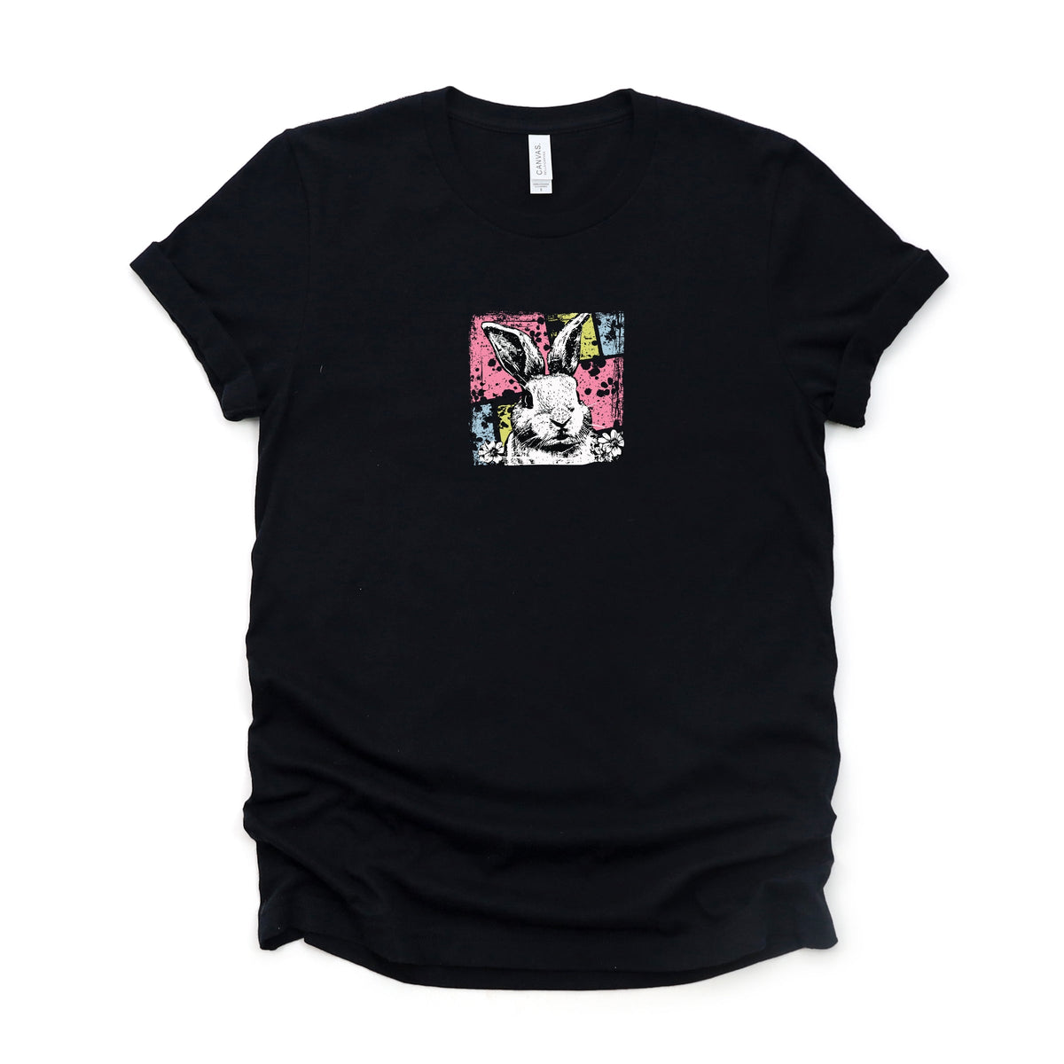 Bunny Square Distressed - Women's Short Sleeve Graphic T-Shirt