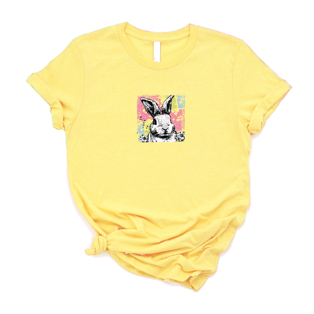 Bunny Square Distressed - Women's Short Sleeve Graphic T-Shirt