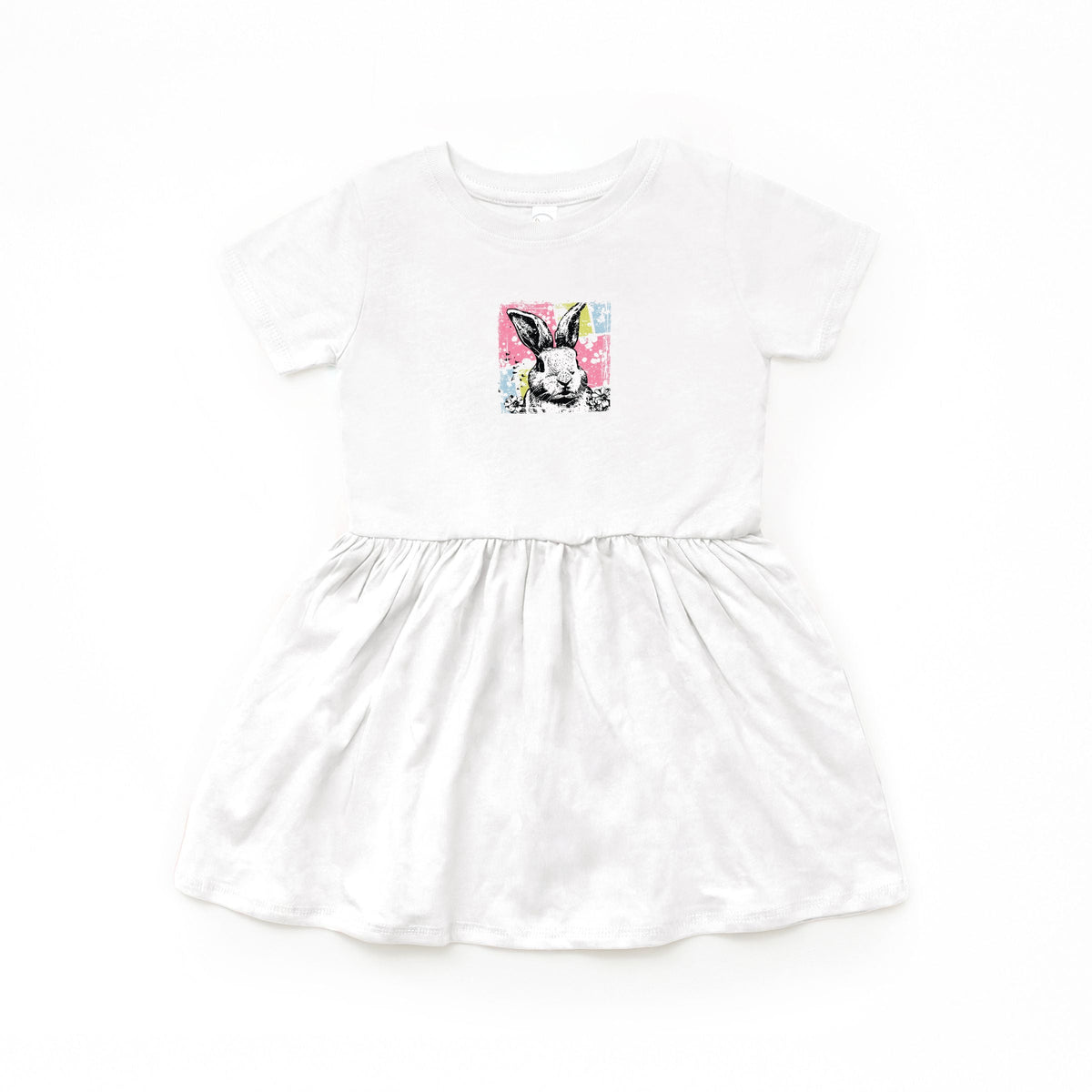 Bunny Square Distressed - Infant Dress