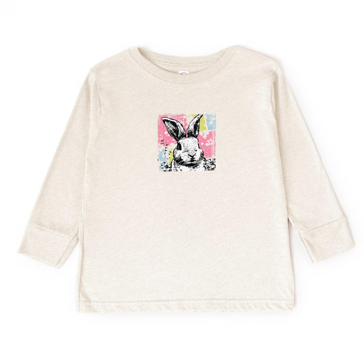 Bunny Square Distressed - Toddler Long Sleeve Graphic Tee