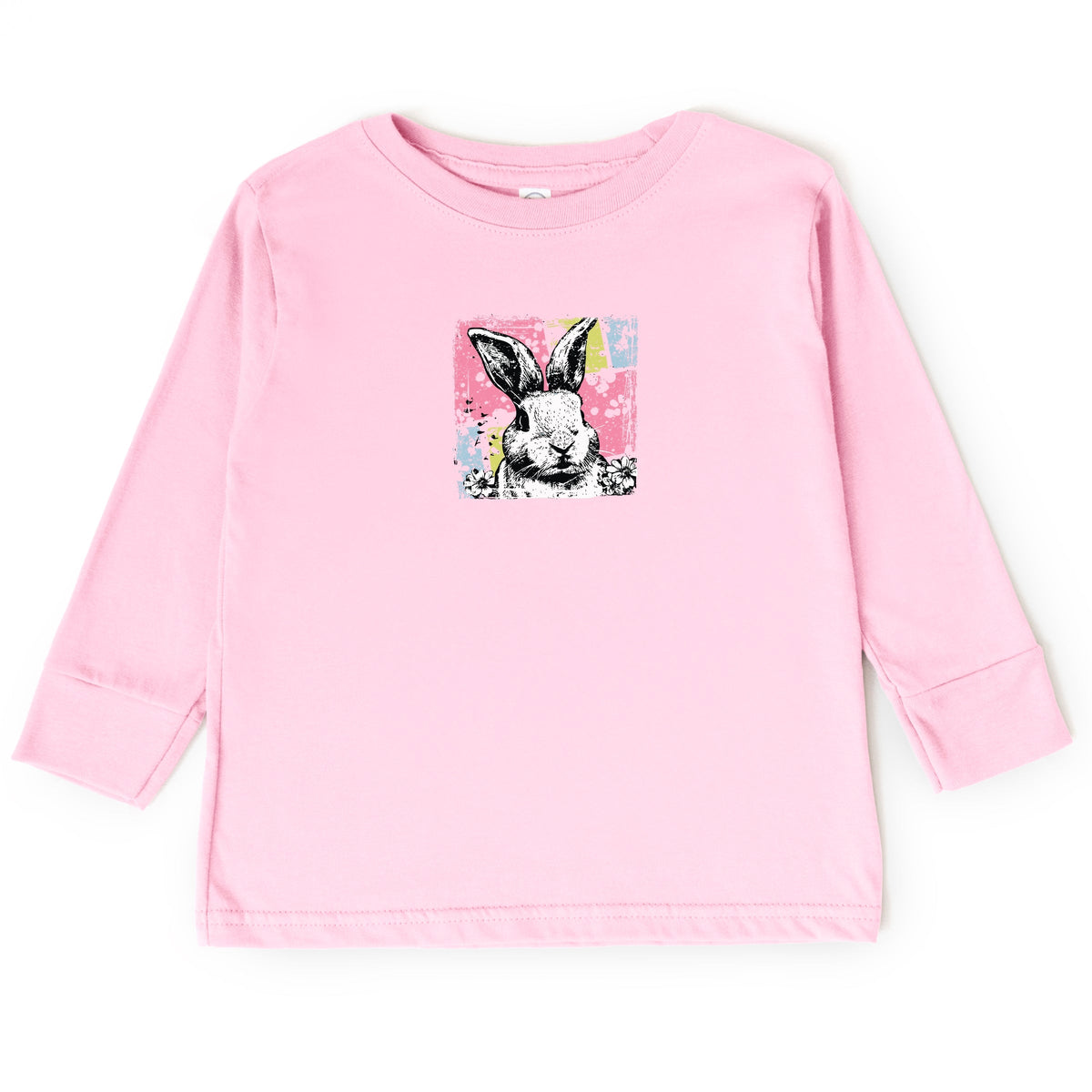 Bunny Square Distressed - Toddler Long Sleeve Graphic Tee