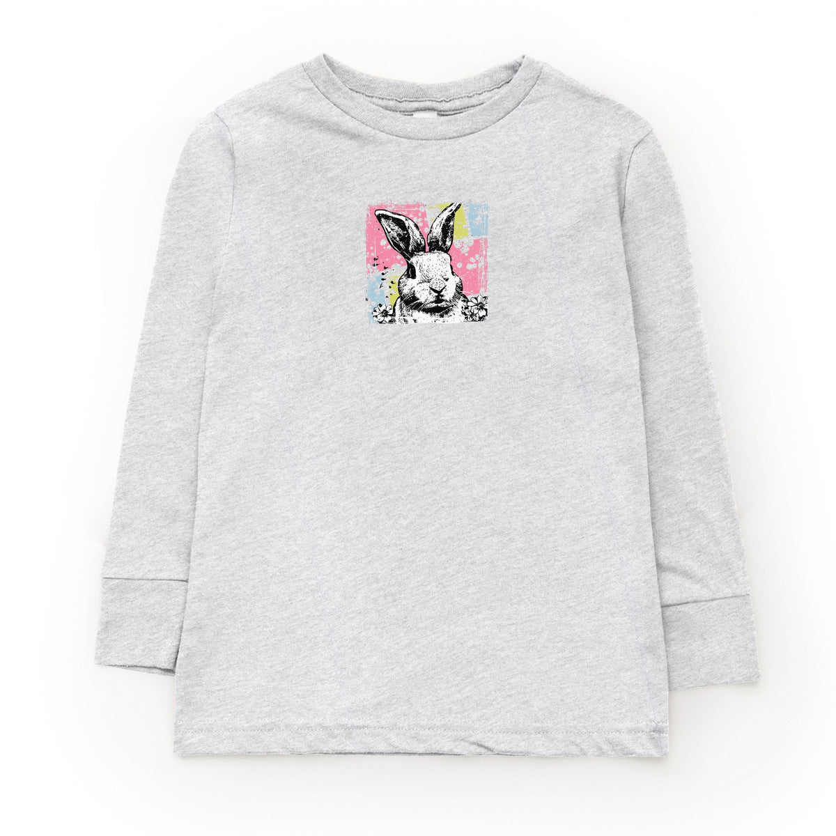 Bunny Square Distressed - Youth Long Sleeve Graphic T-Shirt