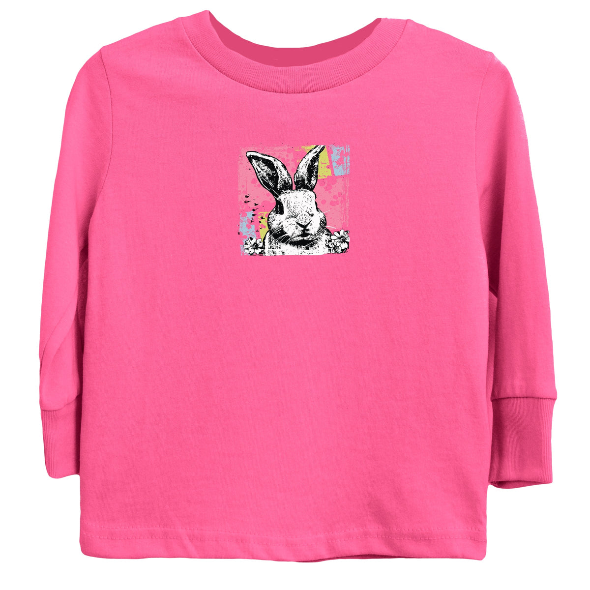 Bunny Square Distressed - Youth Long Sleeve Graphic T-Shirt