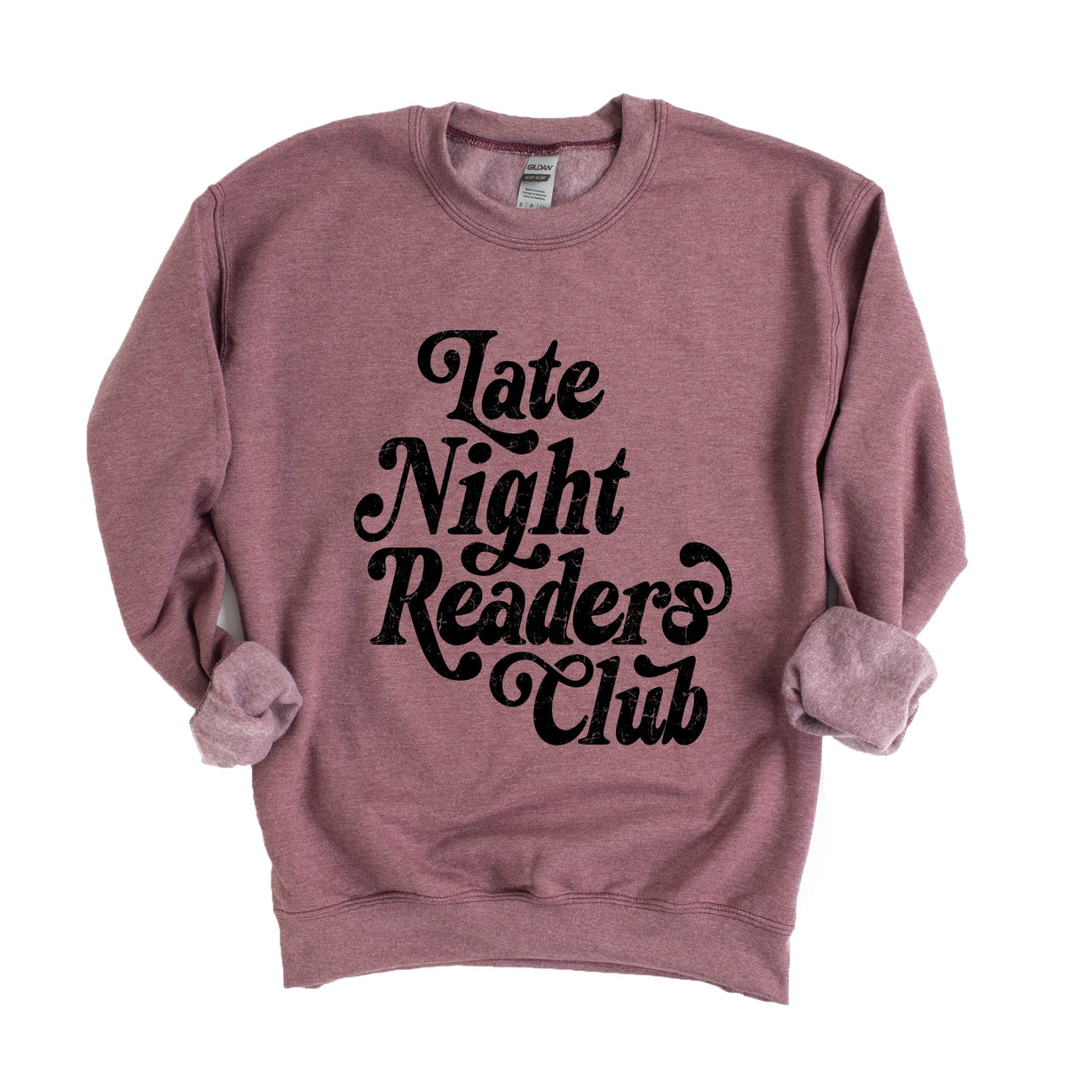 Late Night Readers Club Distressed - Women's Graphic Sweatshirt