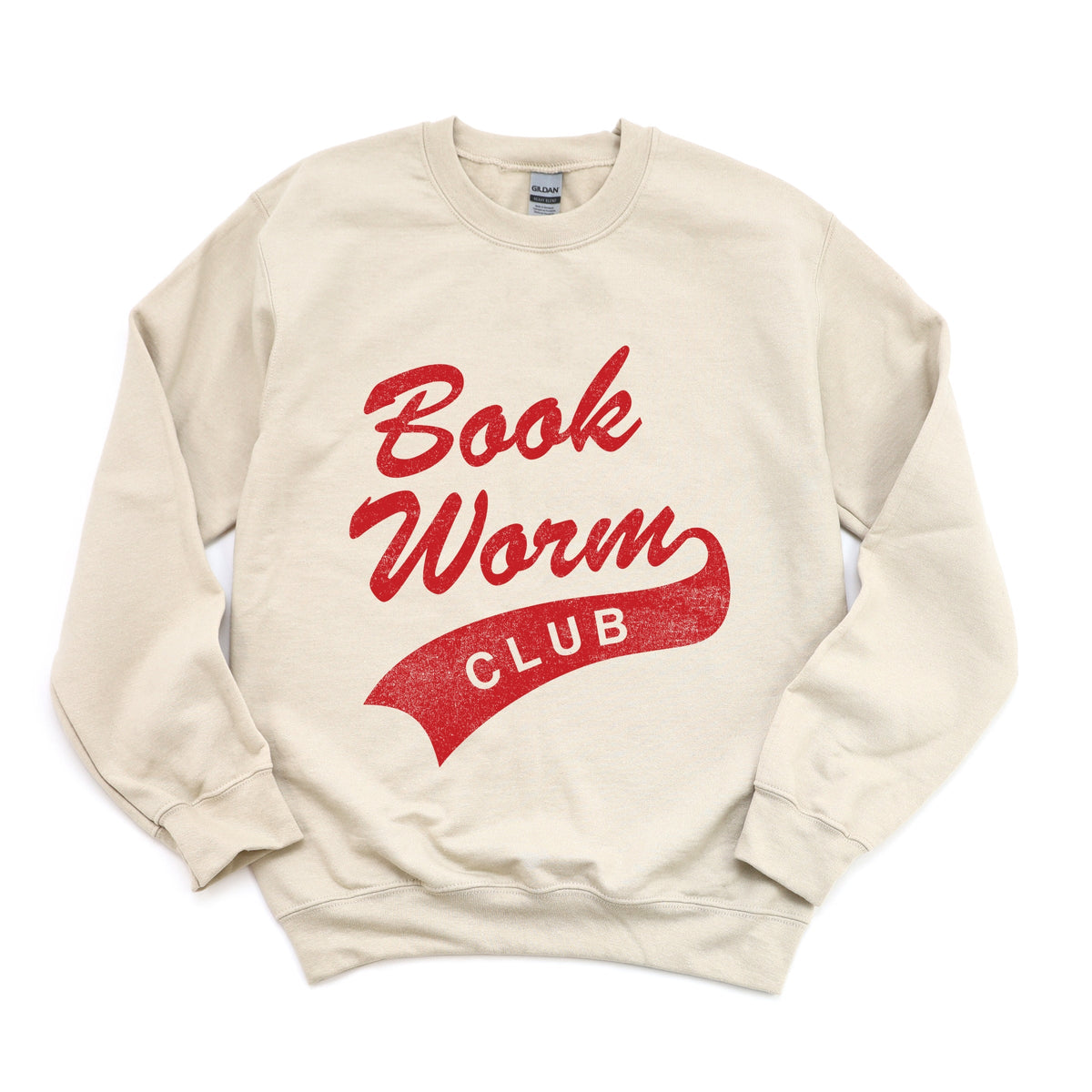 Book Worm Club Distressed - Women's Graphic Sweatshirt