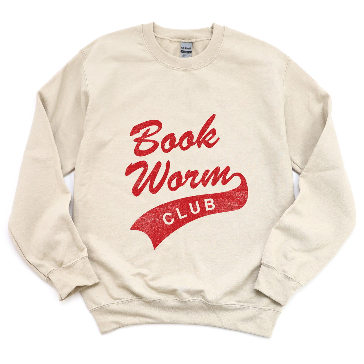 Book Worm Club Distressed - Women's Graphic Sweatshirt