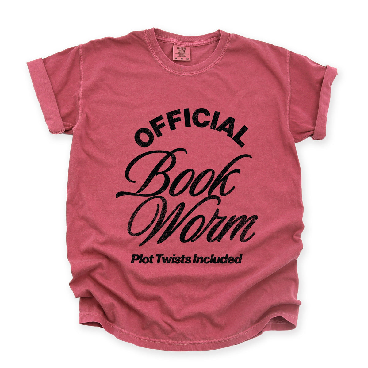 Official Book Worm Plot Twists Included - Women's Garment Dyed Graphic T-Shirt