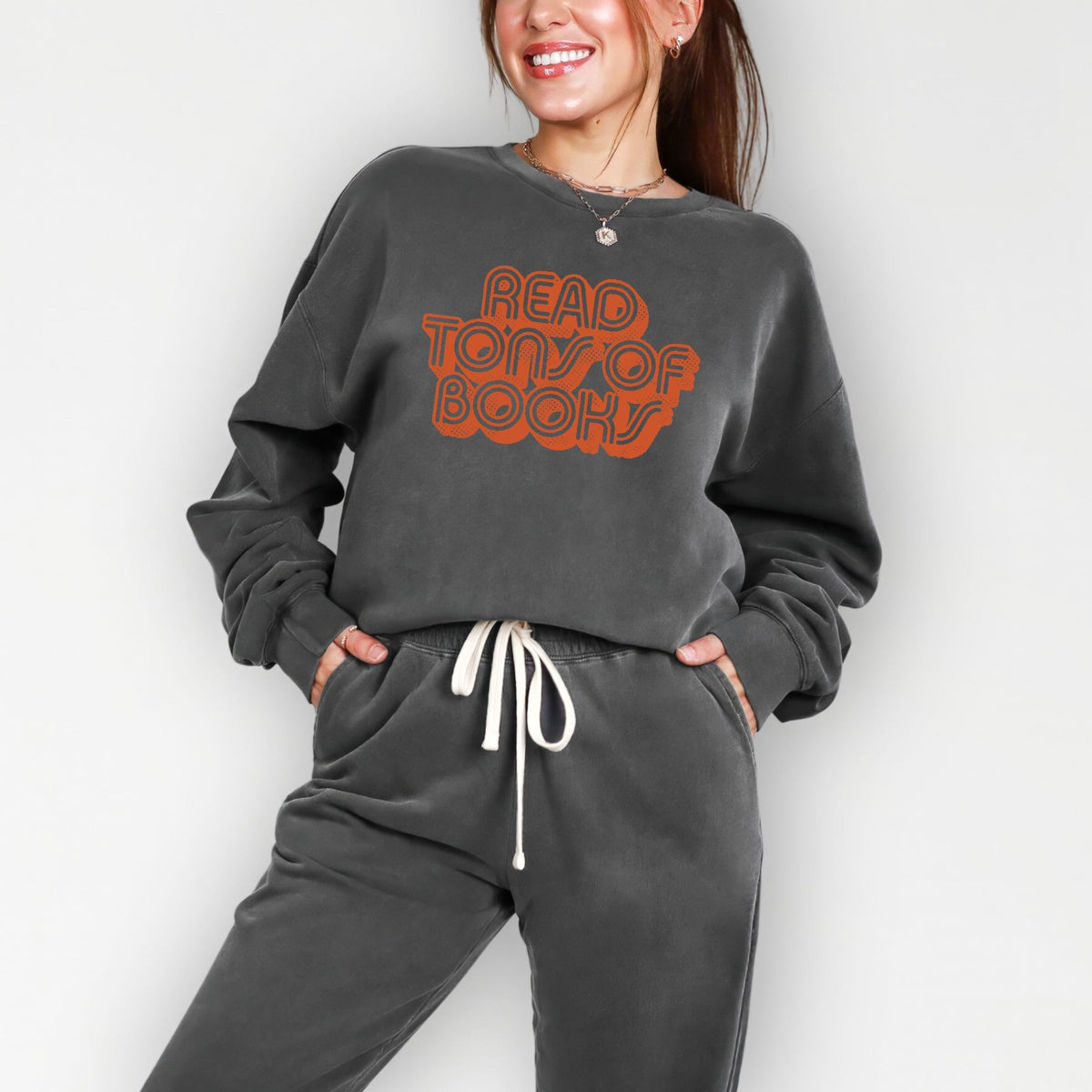 Read Tons Of Books - Women's Lightweight Garment Dyed Sweatshirt