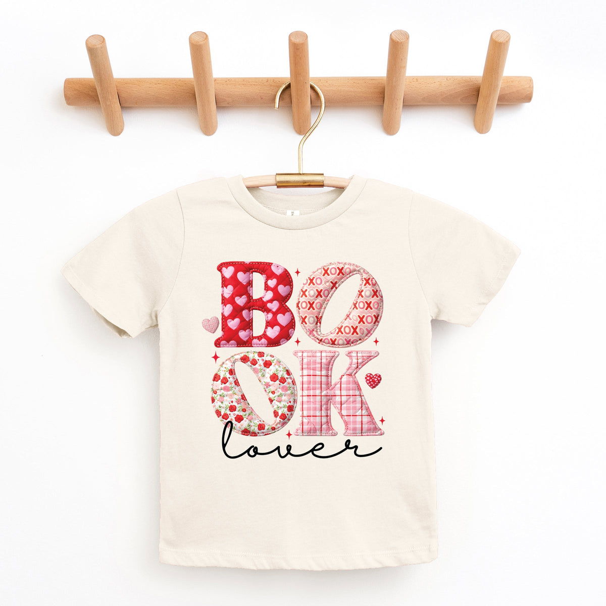Book Lover Patchwork Print - Youth Short Sleeve Graphic T-Shirt