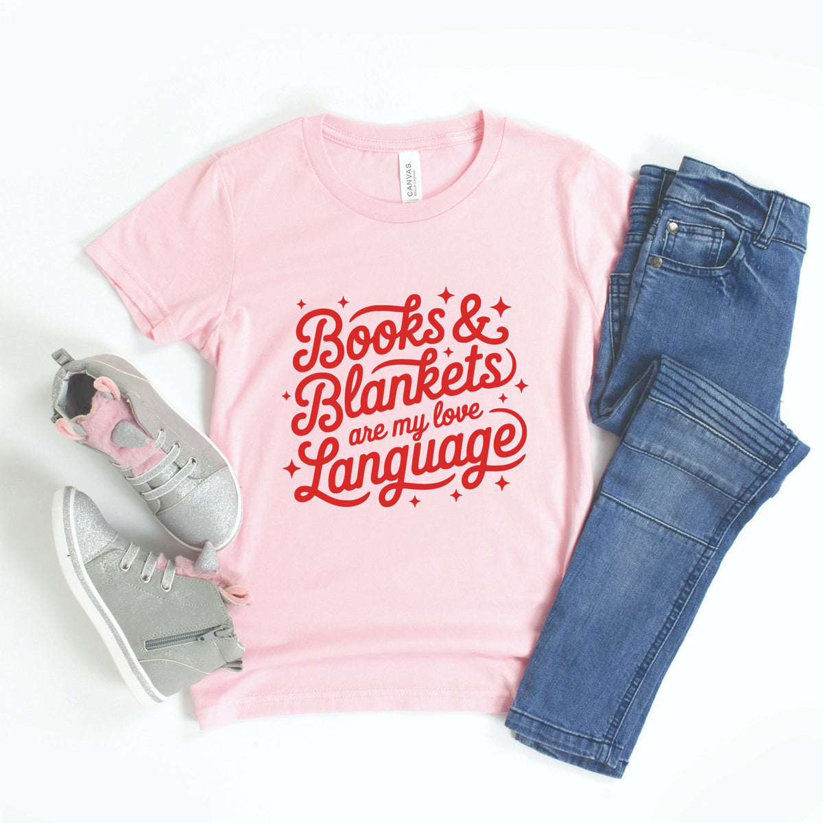 Books & Blankets Are My Love Language - Youth Short Sleeve Graphic T-Shirt