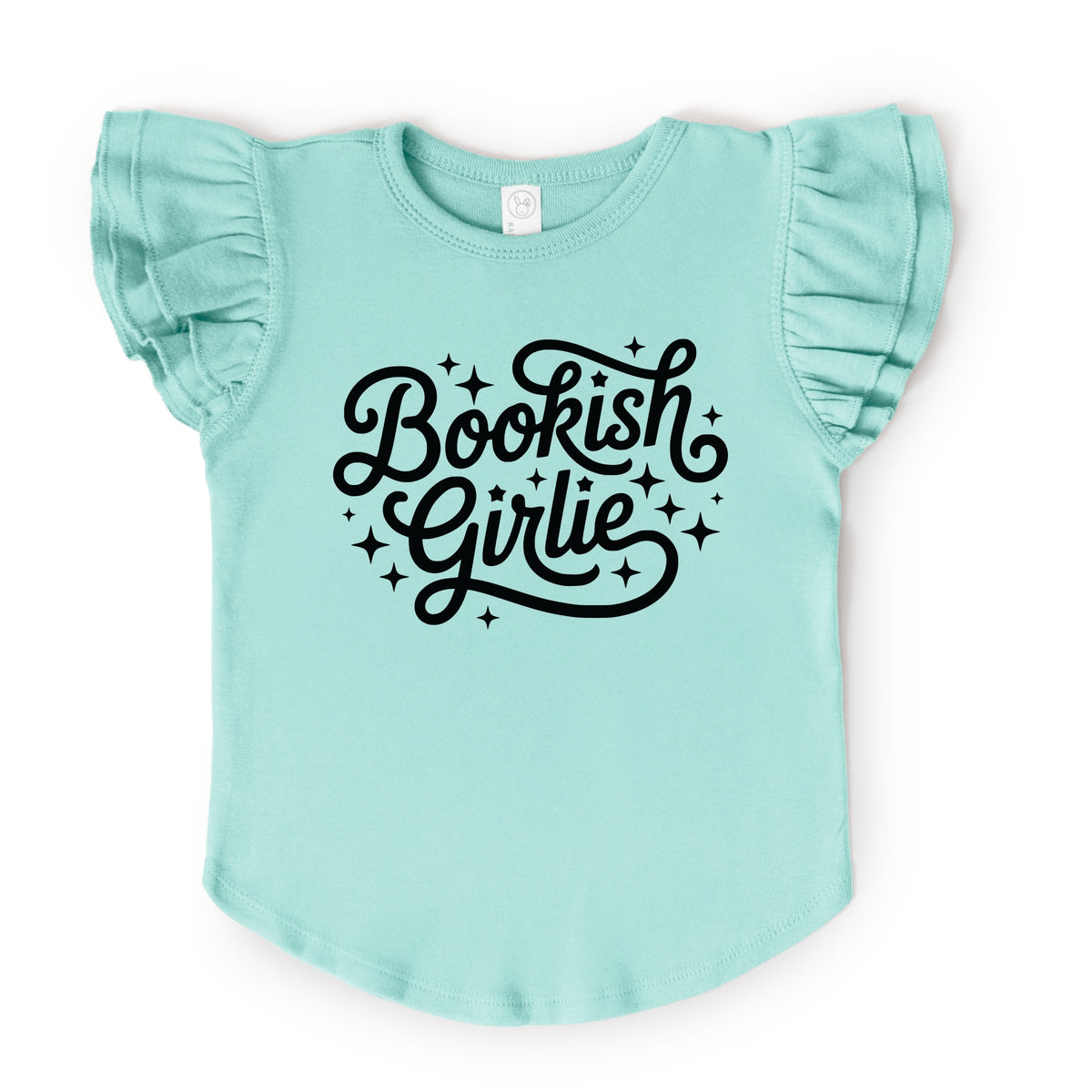 Bookish Girlie Cursive Stars - Flutter Sleeve Graphic T-Shirt