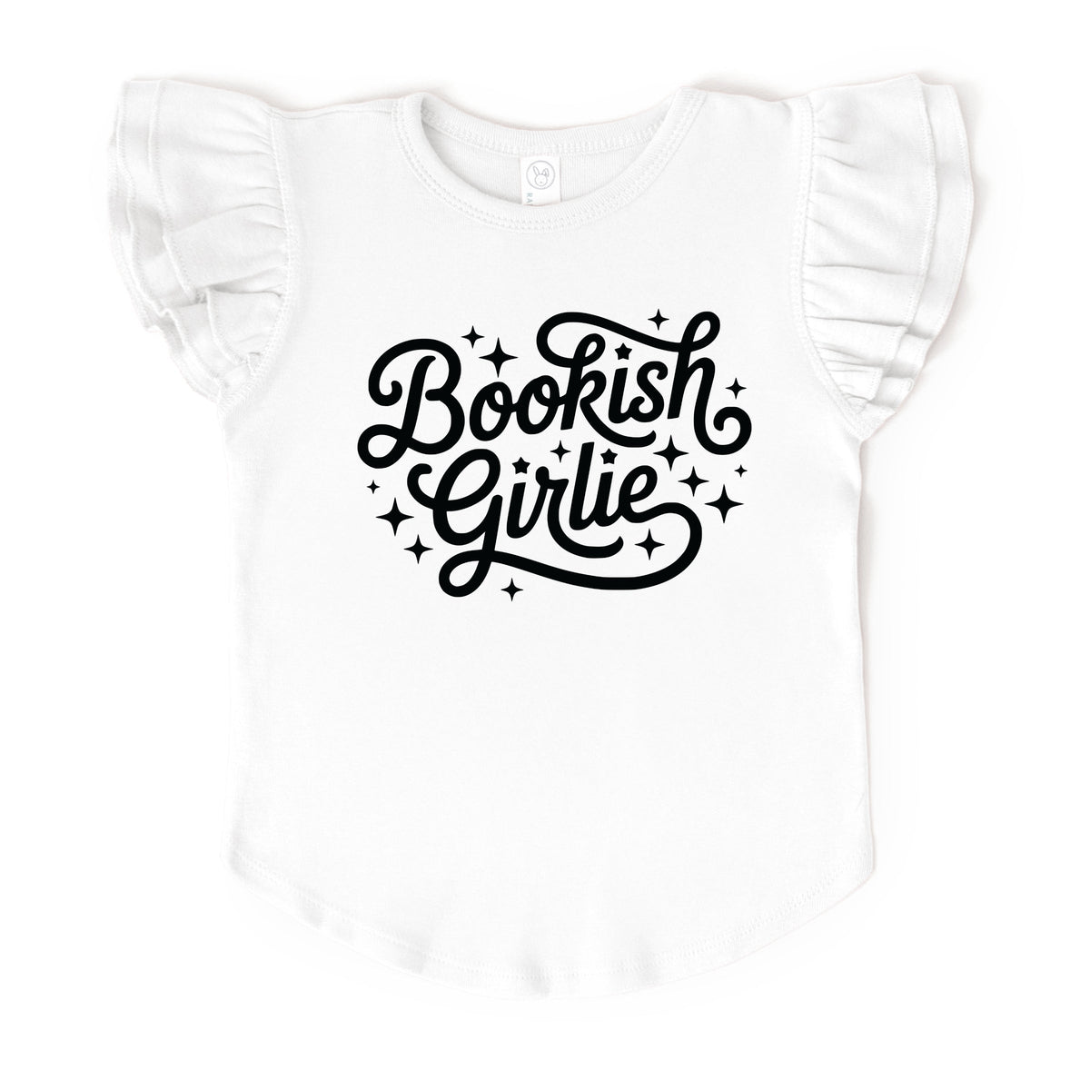 Bookish Girlie Cursive Stars - Flutter Sleeve Graphic T-Shirt