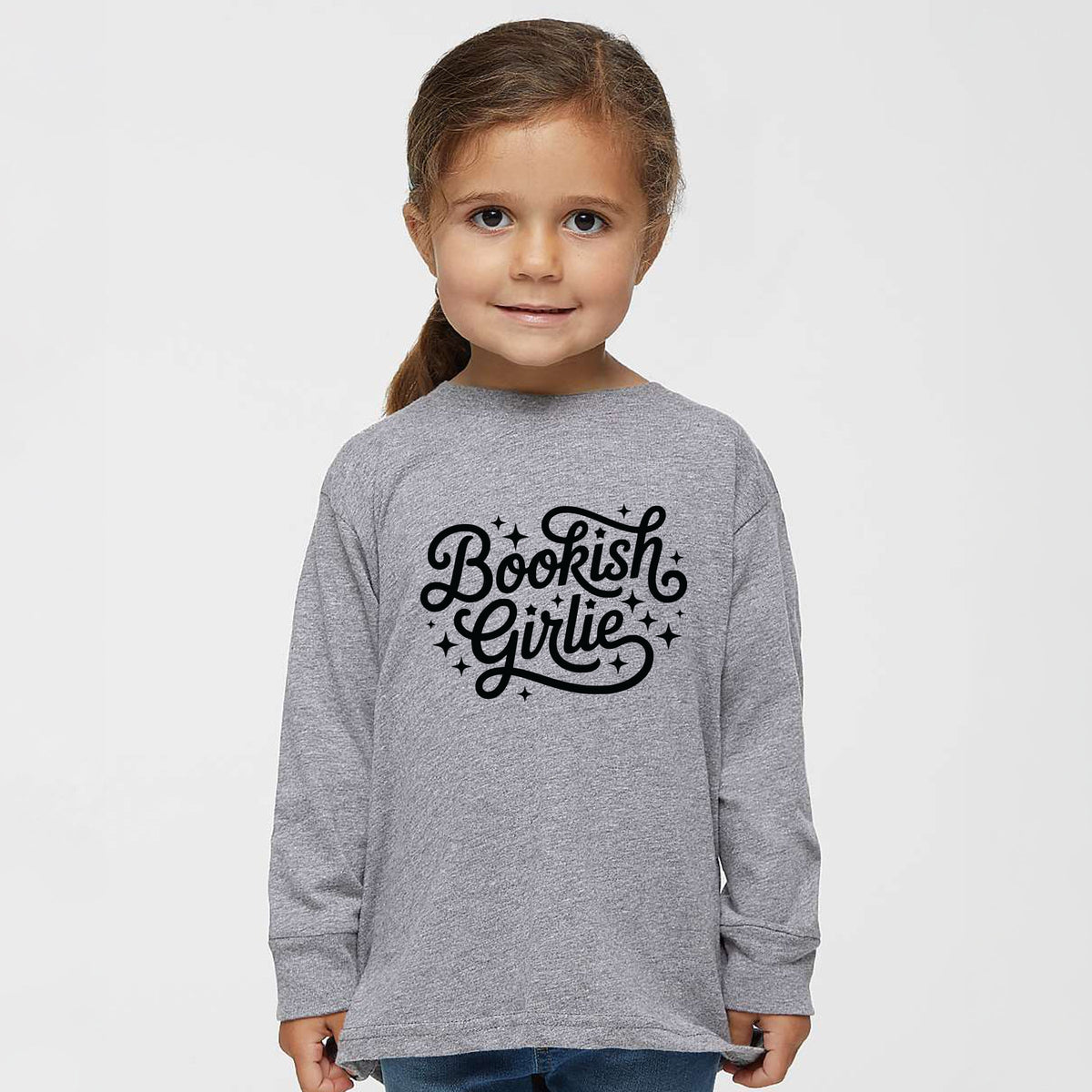 Bookish Girlie Cursive Stars - Toddler Long Sleeve Graphic Tee