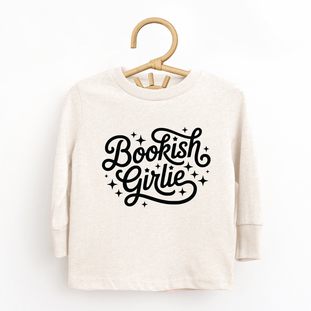 Bookish Girlie Cursive Stars - Toddler Long Sleeve Graphic Tee