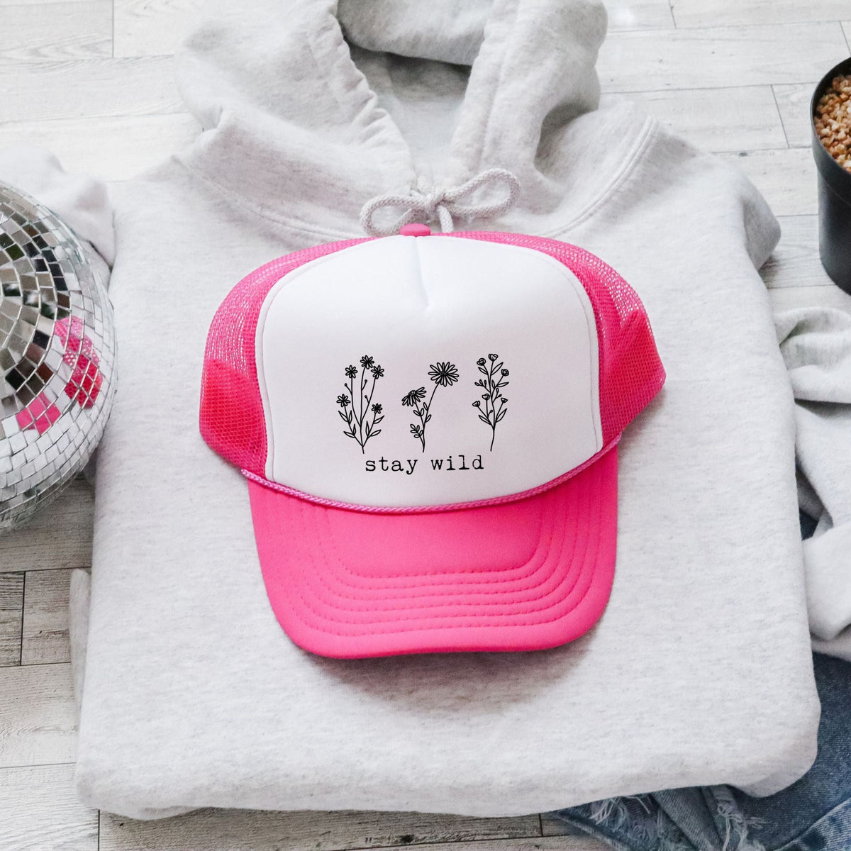 Stay Wild Flowers - Youth Graphic Foam Trucker Hat