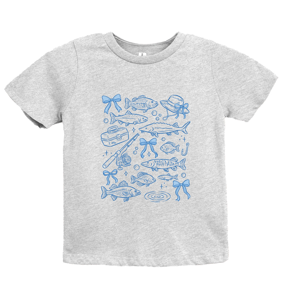 Fishing Sketched Collage - Youth Short Sleeve Graphic T-Shirt