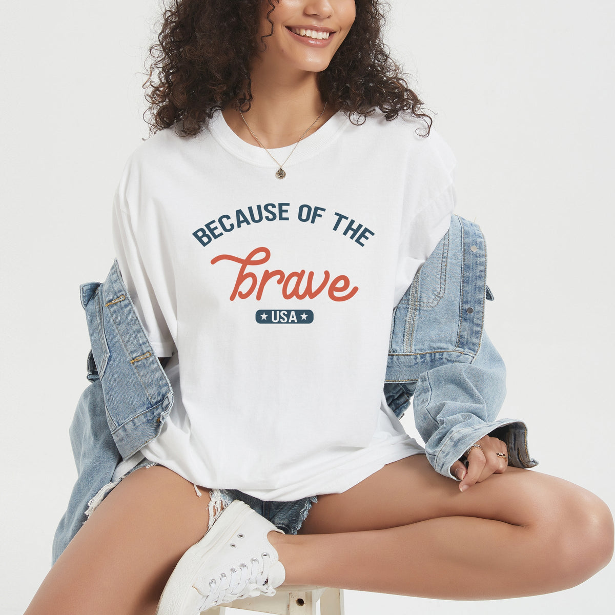 Brave USA - Women's Garment Dyed Graphic T-Shirt