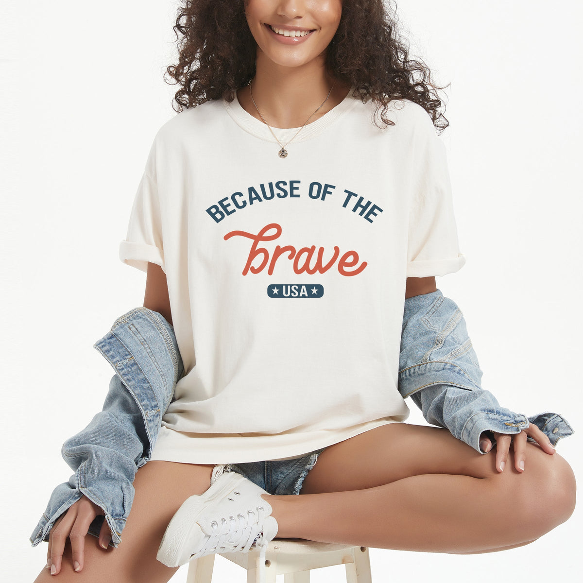 Brave USA - Women's Garment Dyed Graphic T-Shirt