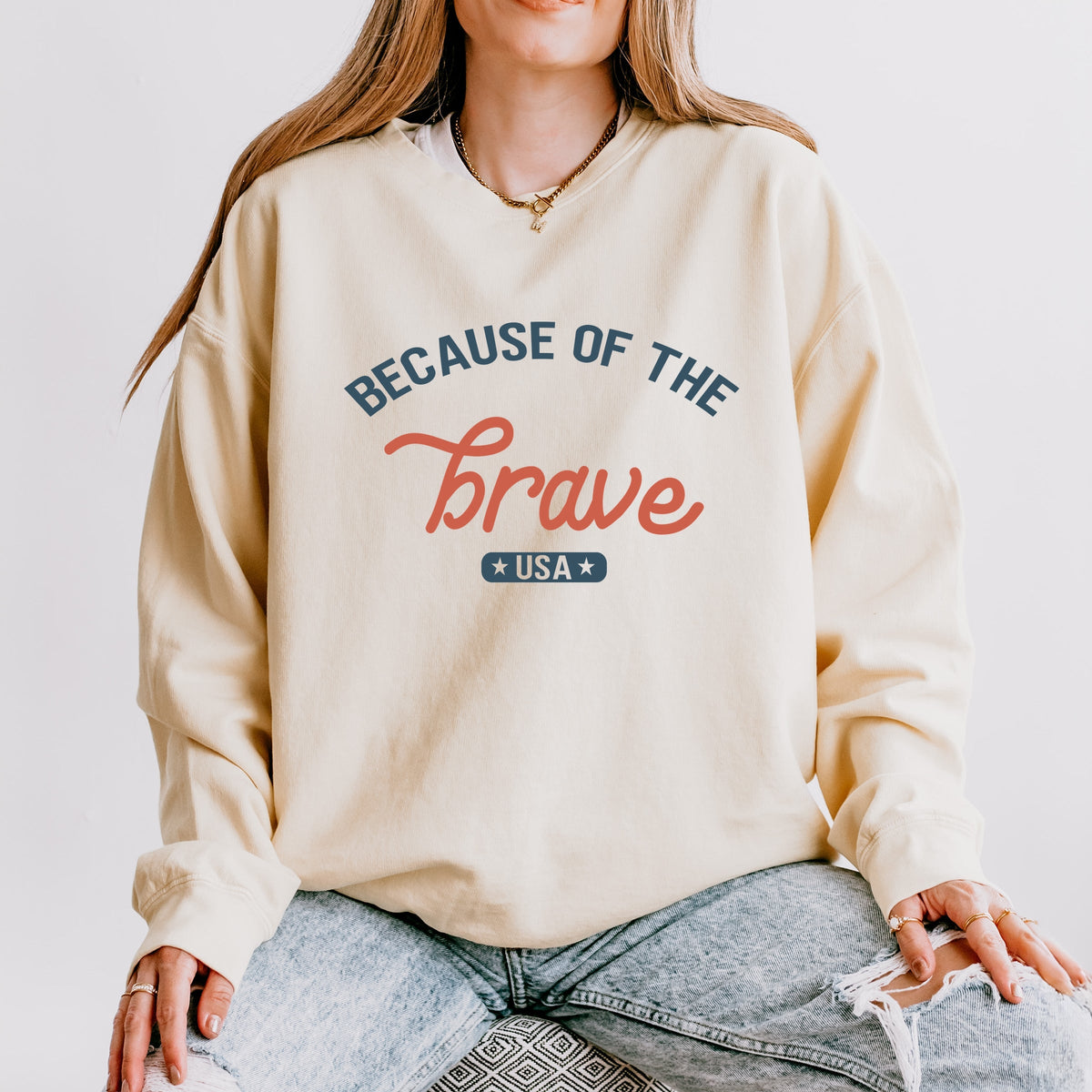 Brave USA - Women's Lightweight Garment Dyed Sweatshirt