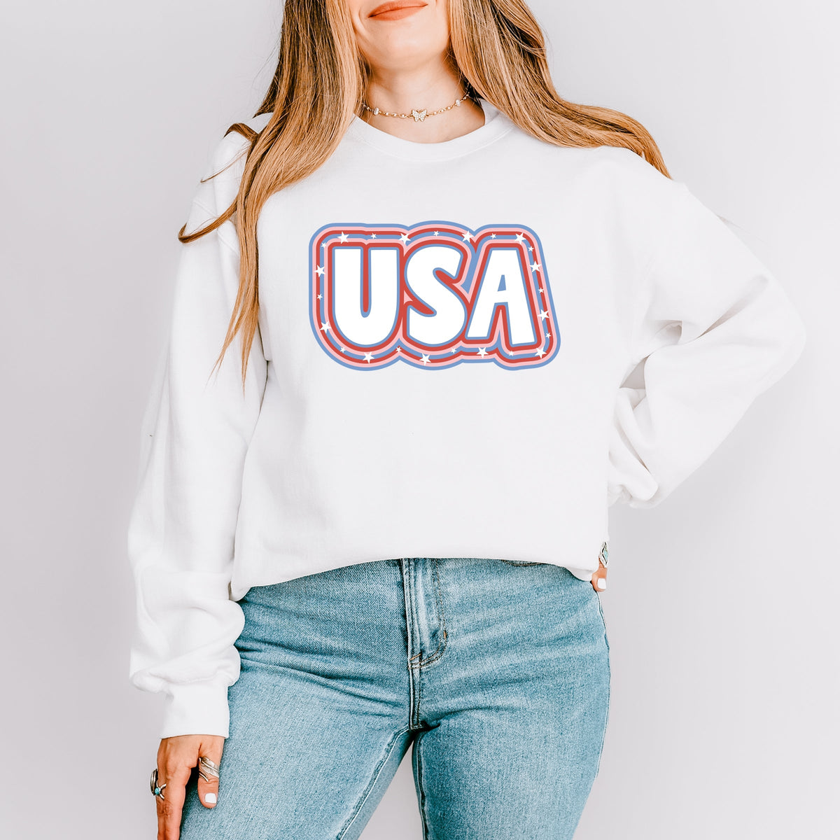 USA Outline - Women's Graphic Sweatshirt