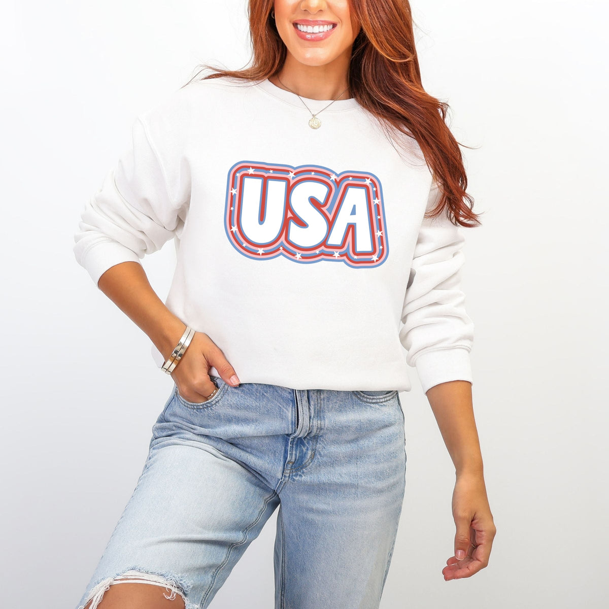 USA Outline - Women's Graphic Sweatshirt