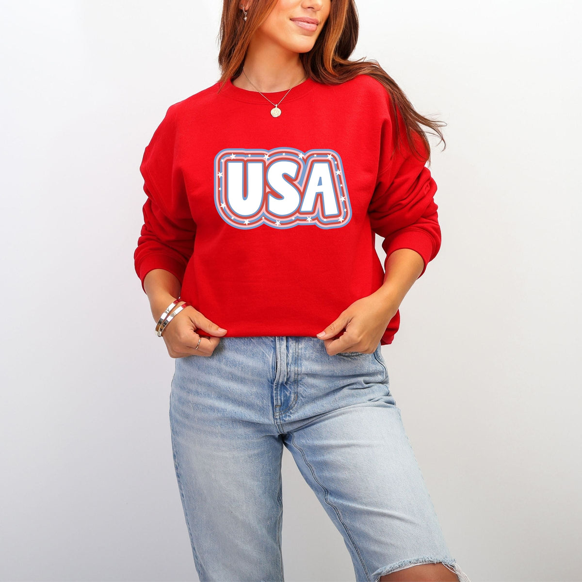 USA Outline - Women's Graphic Sweatshirt
