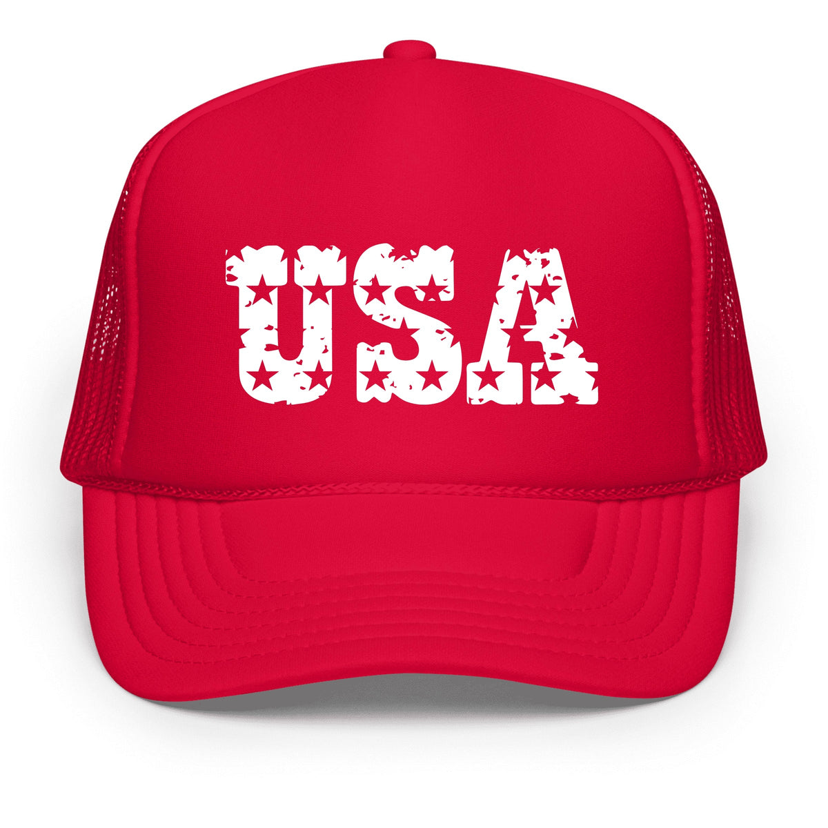 USA Distressed Stars - Women's Graphic Foam Trucker Hat
