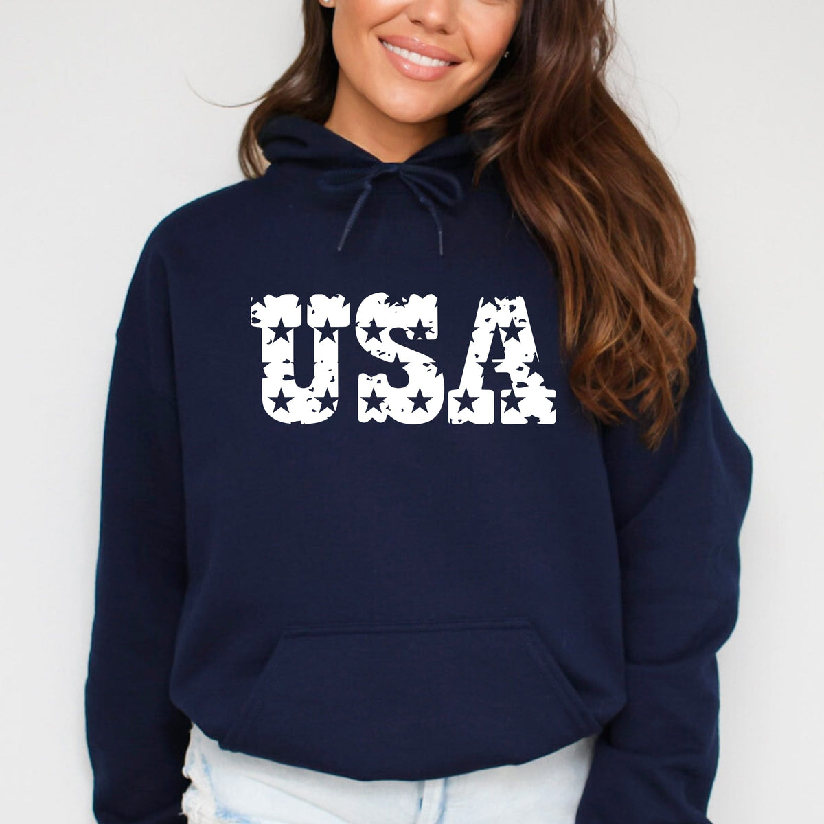 USA Distressed Stars - Women's Graphic Hoodie