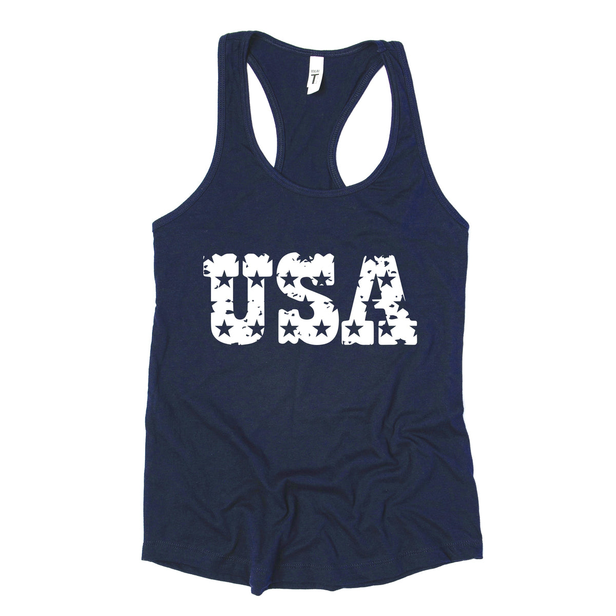 USA Distressed Stars - Women's Graphic Racerback Tank Top