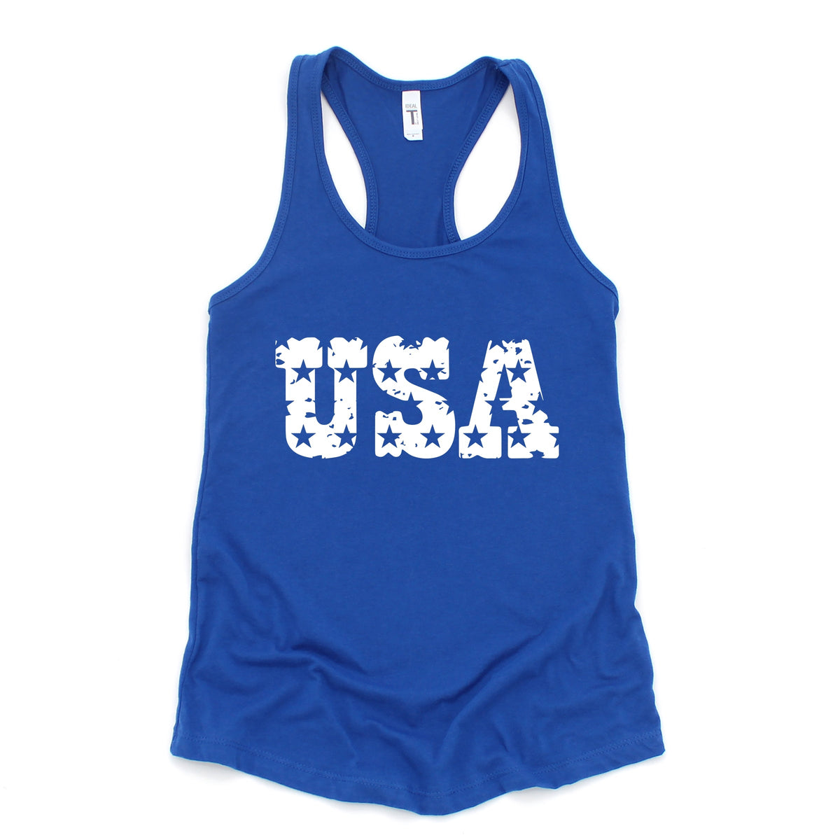 USA Distressed Stars - Women's Graphic Racerback Tank Top
