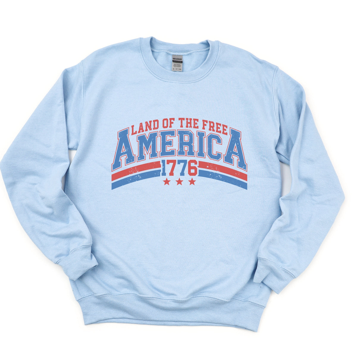 Land Of The Free America Curved - Women's Graphic Sweatshirt