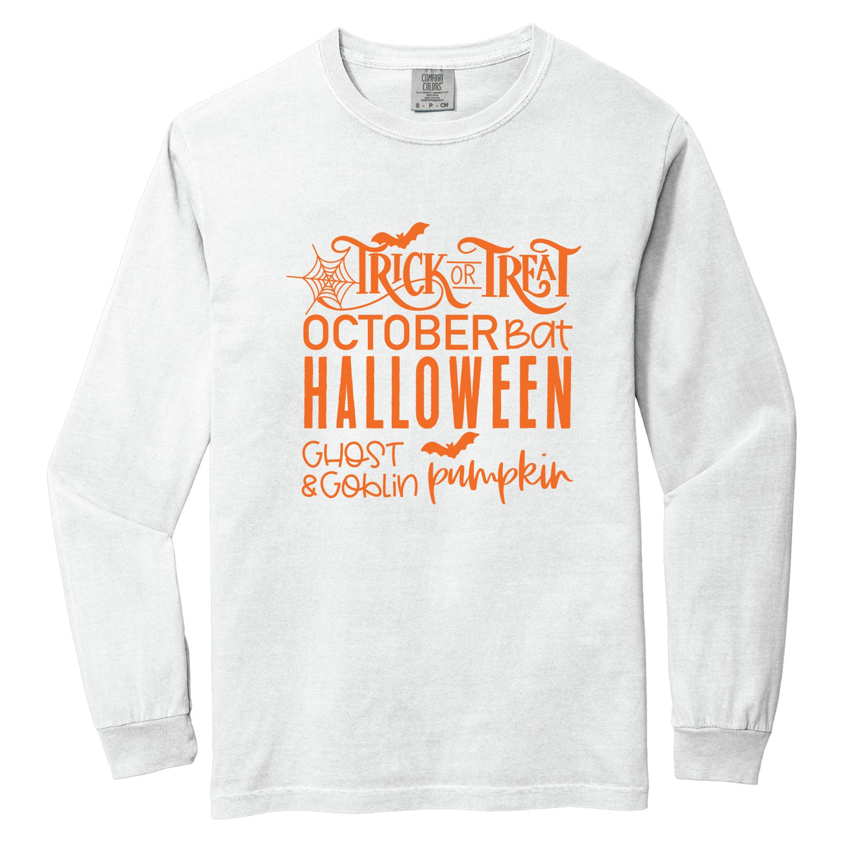 Halloween Sayings - Women's Garment Dyed Long Sleeve Graphic T-Shirt