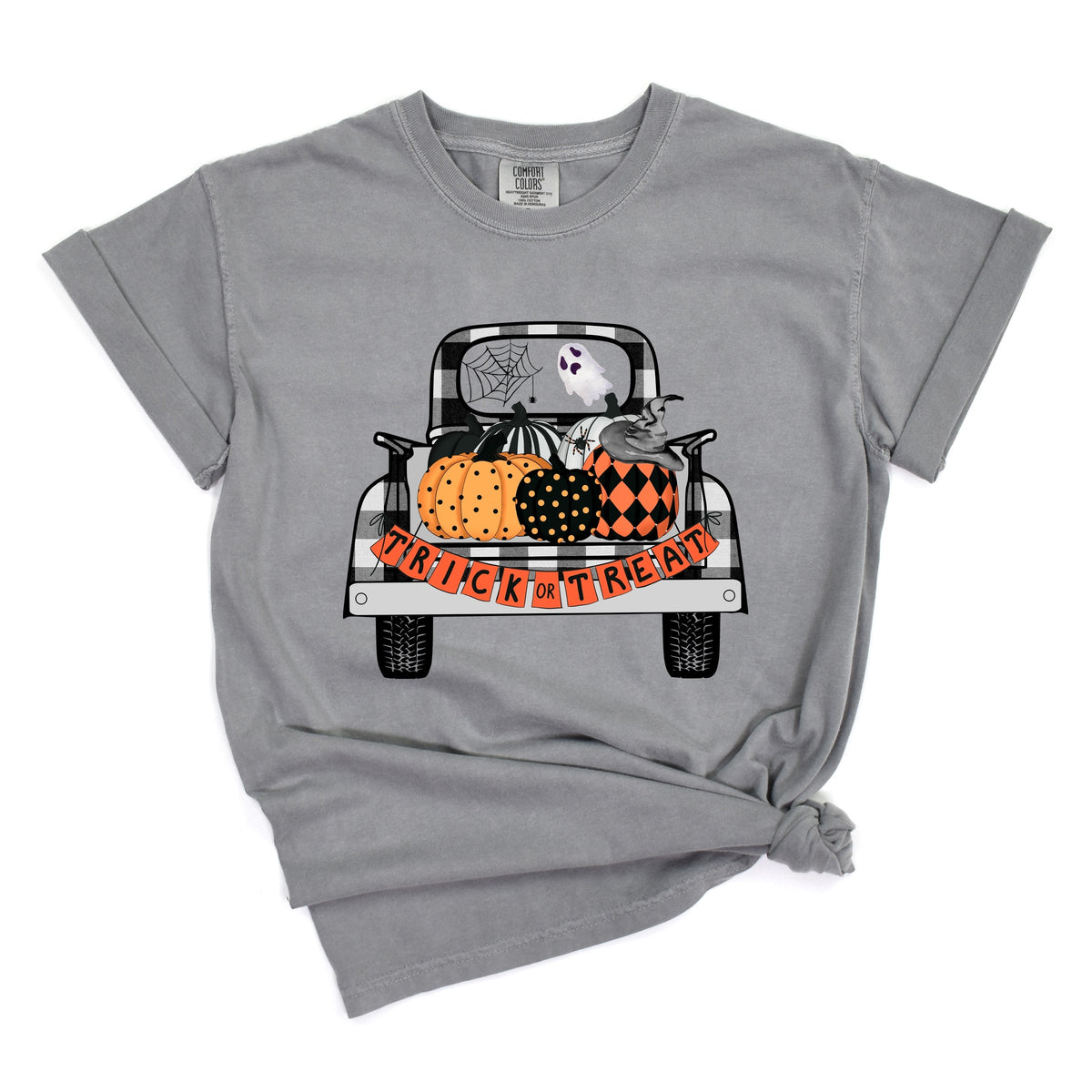 Trick Or Treat Truck - Women's Garment Dyed Graphic T-Shirt