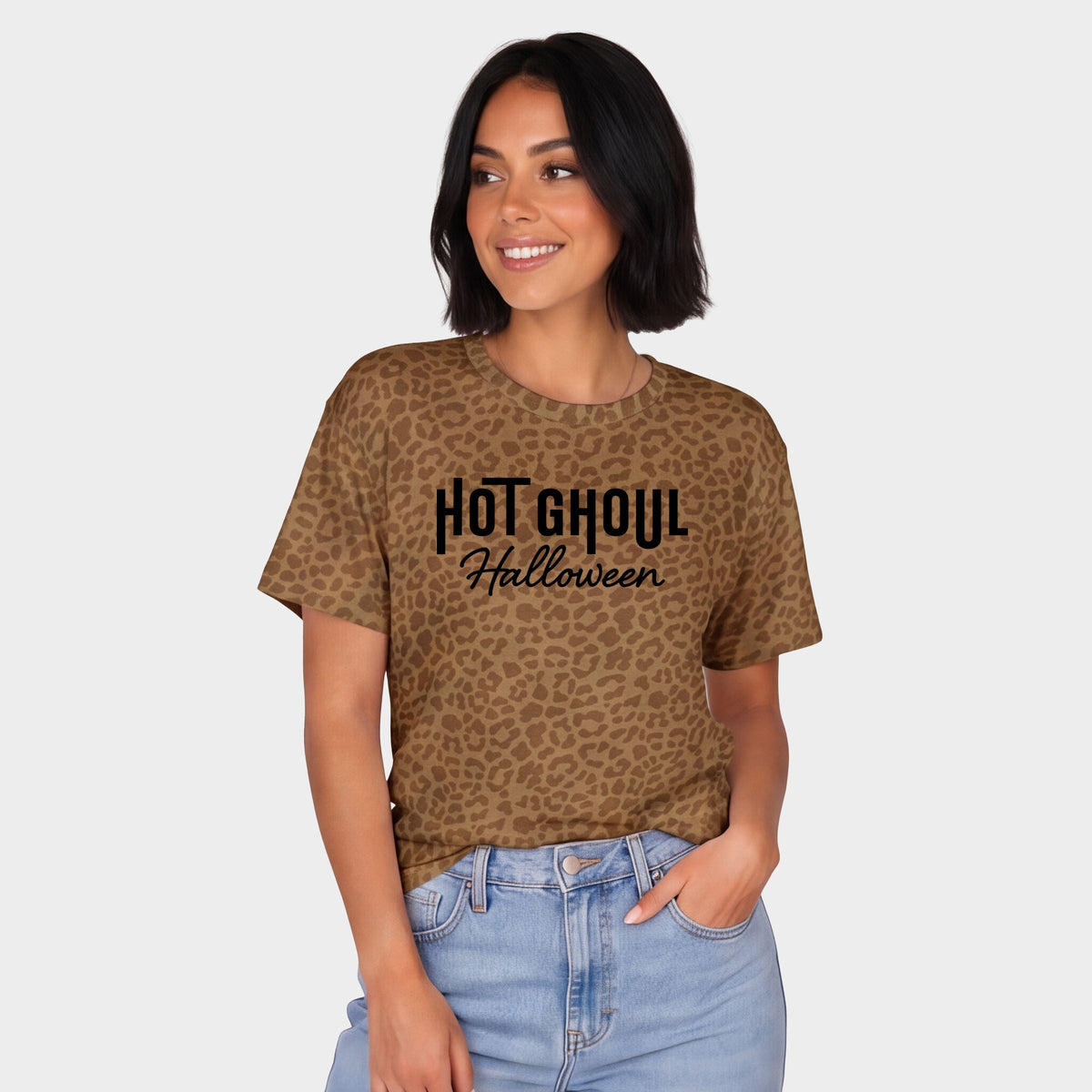 Hot Ghoul Halloween - Women's Leopard Print Tee