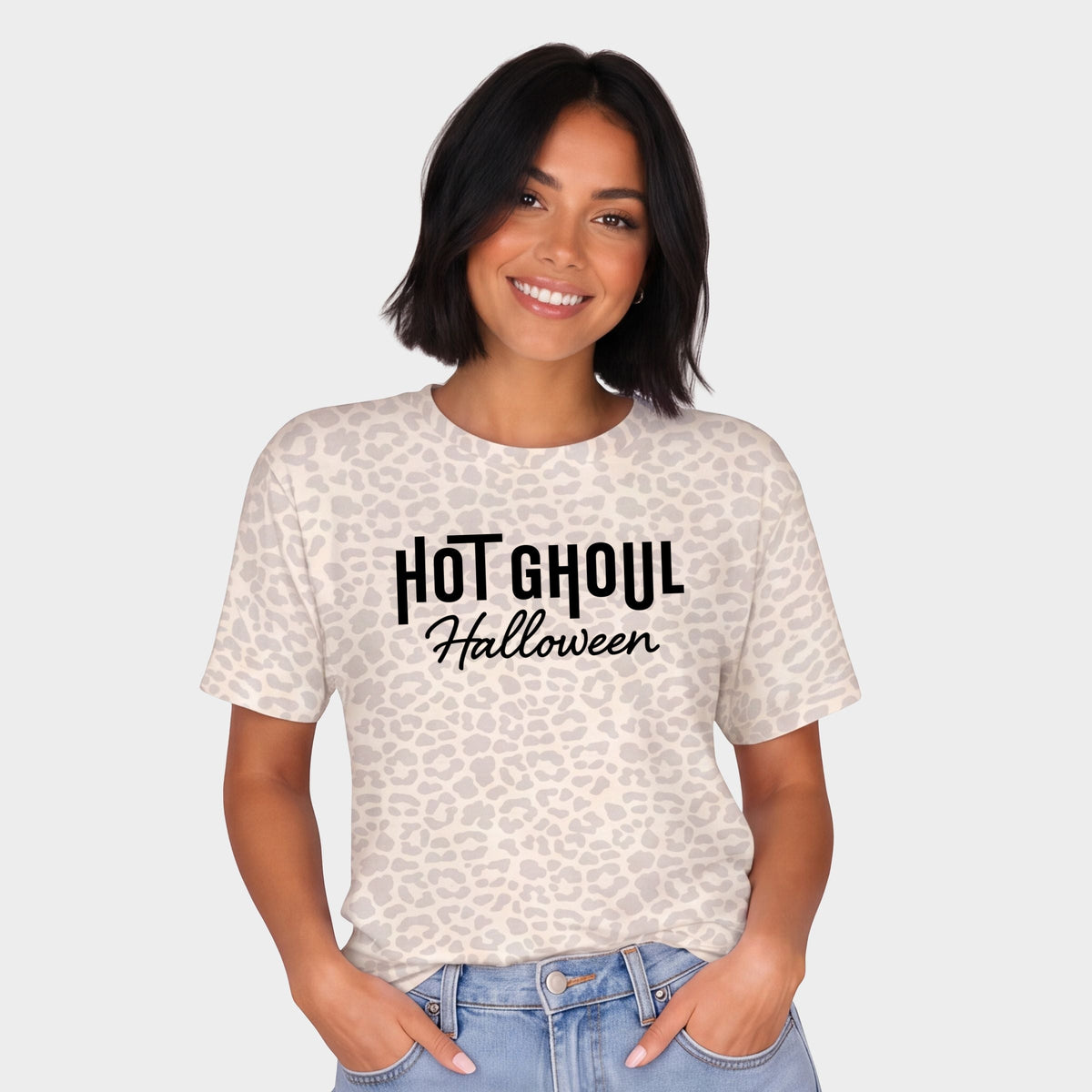 Hot Ghoul Halloween - Women's Leopard Print Tee