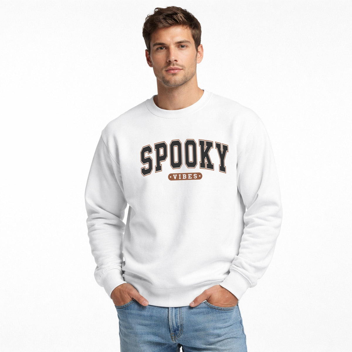 Varsity Spooky Vibes - Men's Graphic Sweatshirt