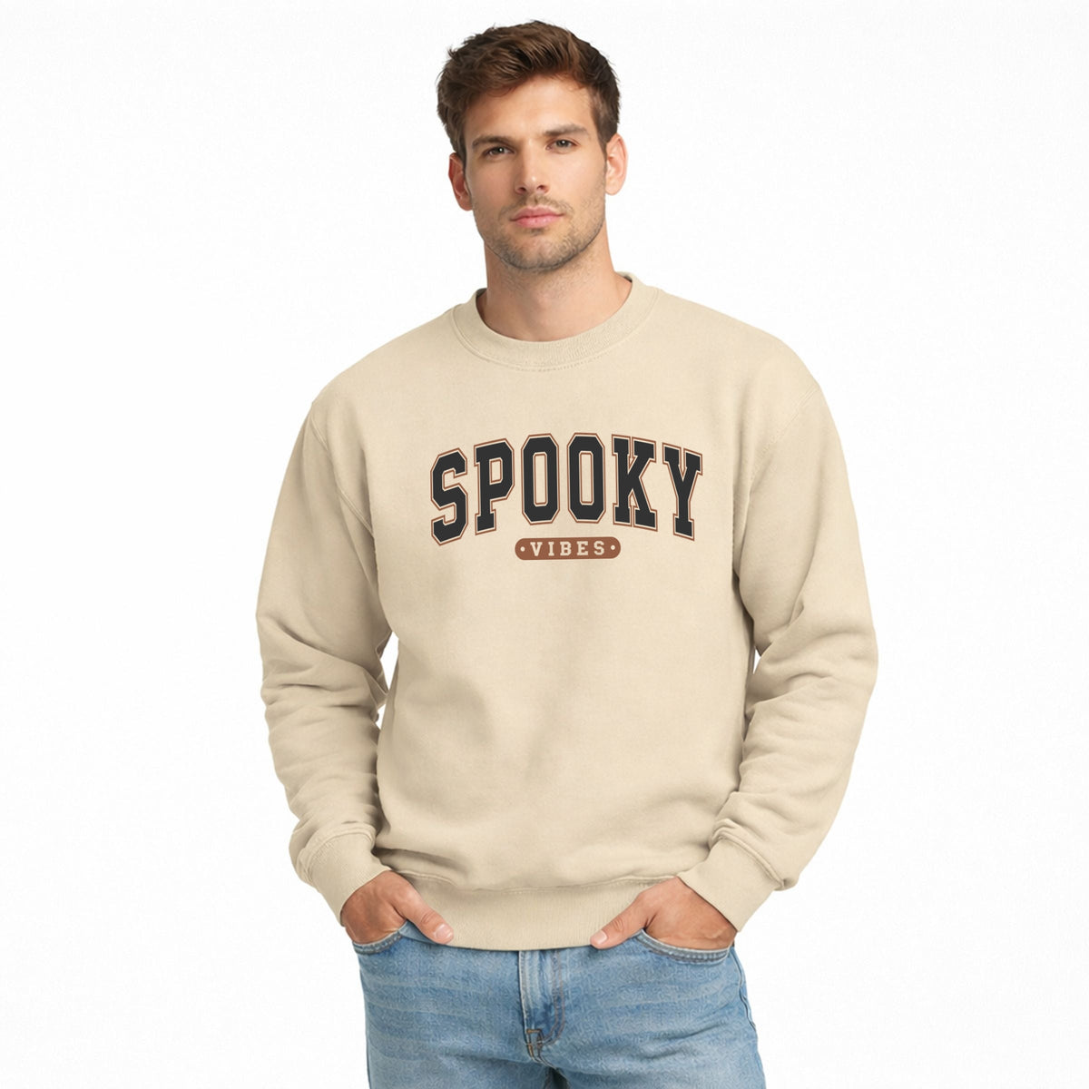 Varsity Spooky Vibes - Men's Graphic Sweatshirt