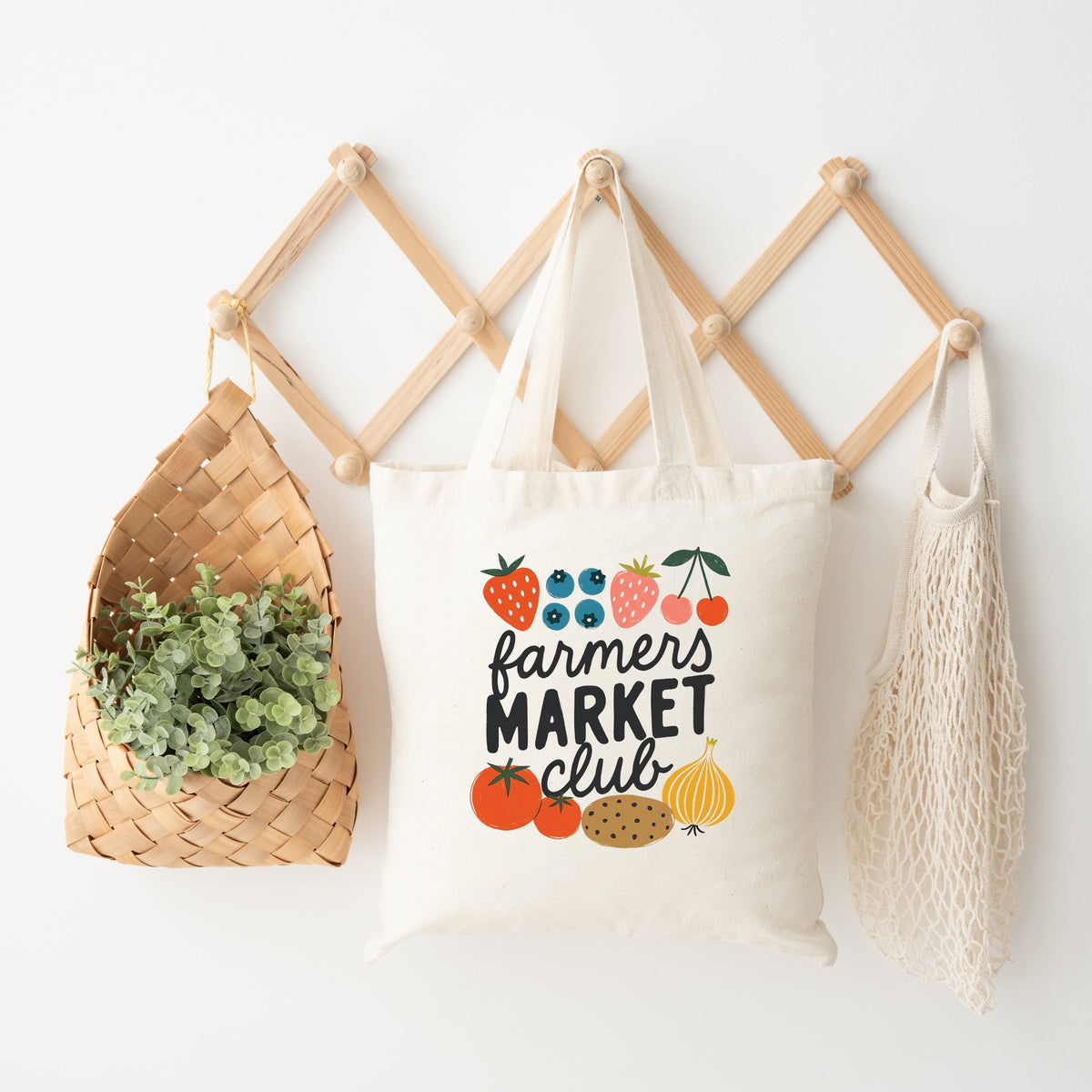 Farmers Market Club Fruit - Canvas Tote