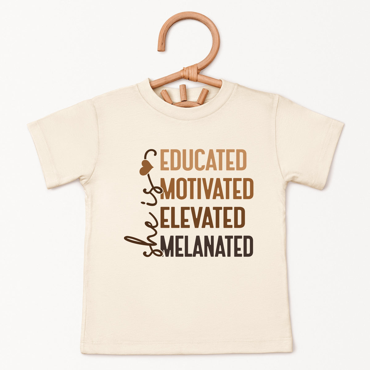 She Is Melanated - Toddler Short Sleeve Graphic T-Shirt