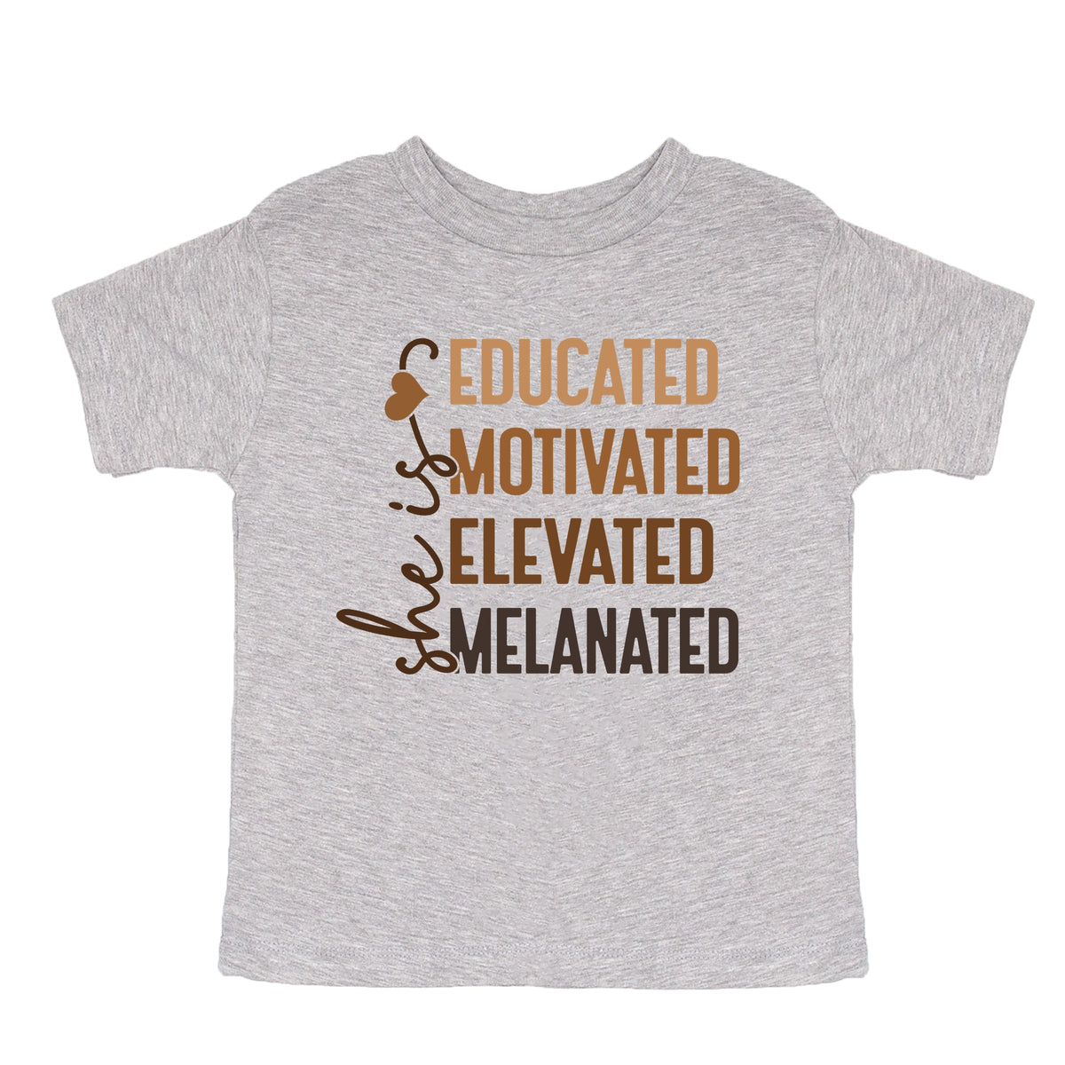 She Is Melanated - Toddler Short Sleeve Graphic T-Shirt