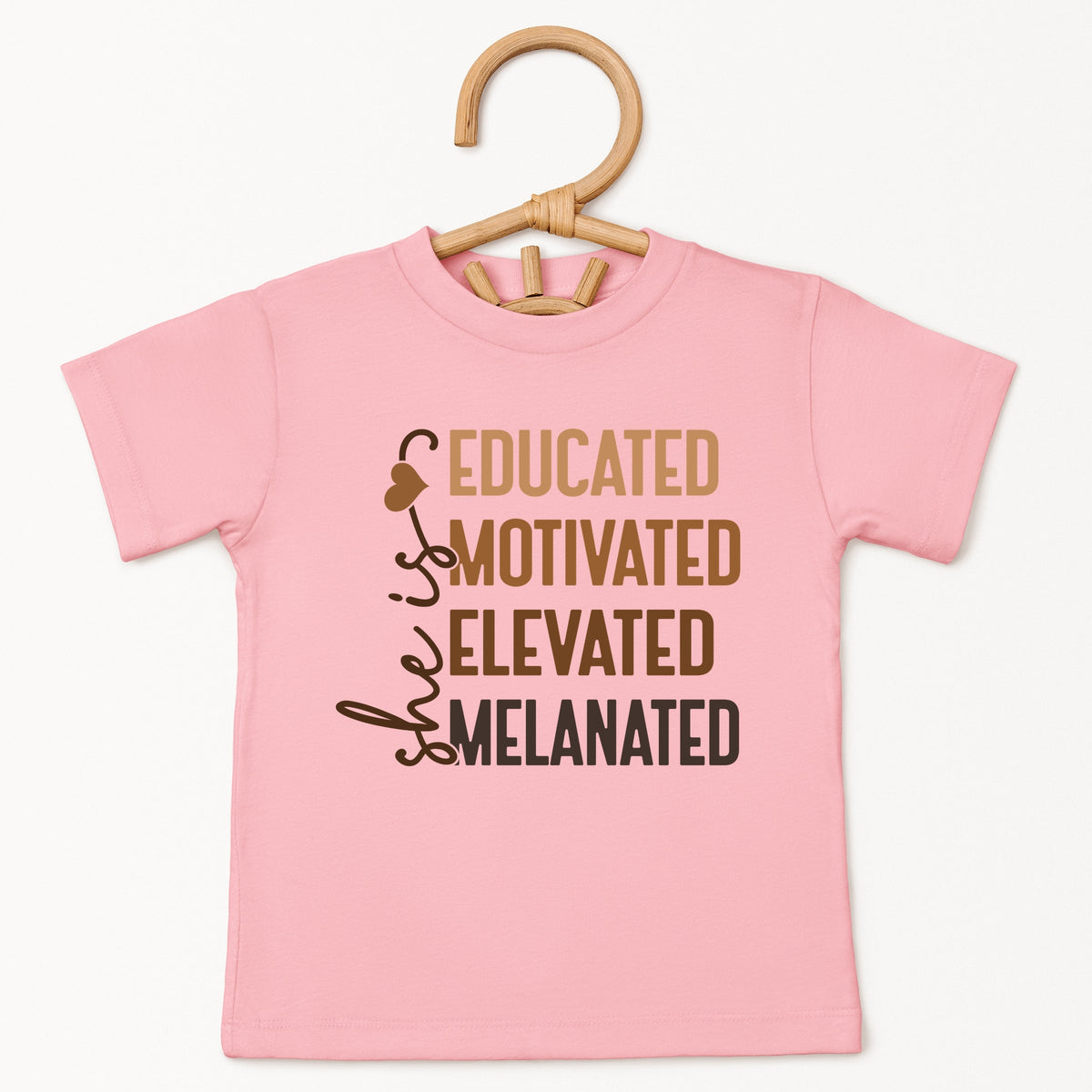 She Is Melanated - Toddler Short Sleeve Graphic T-Shirt