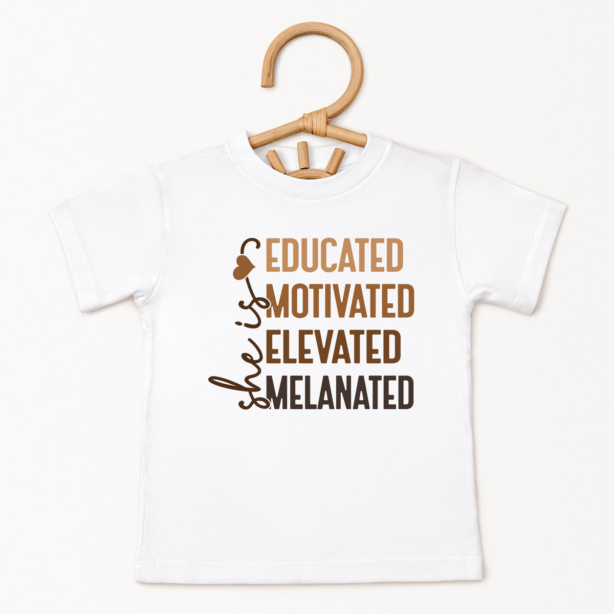 She Is Melanated - Toddler Short Sleeve Graphic T-Shirt