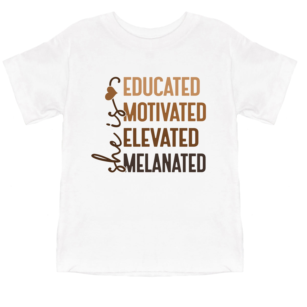 She Is Melanated - Toddler Short Sleeve Graphic T-Shirt