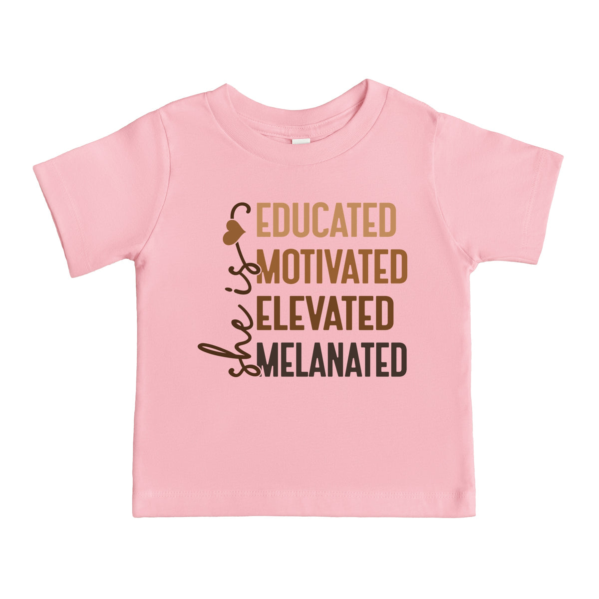 She Is Melanated - Toddler Short Sleeve Graphic T-Shirt