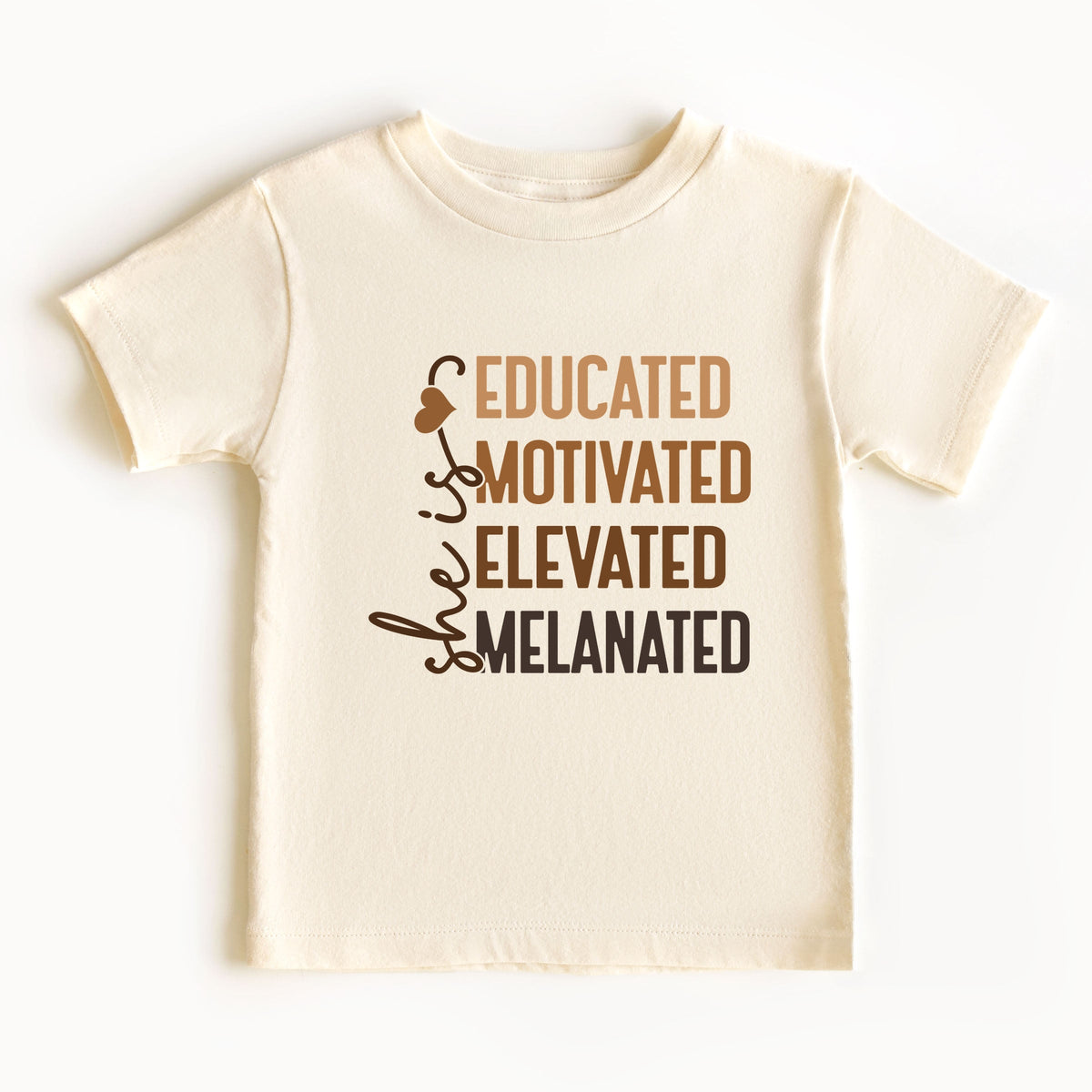 She Is Melanated - Toddler Short Sleeve Graphic T-Shirt