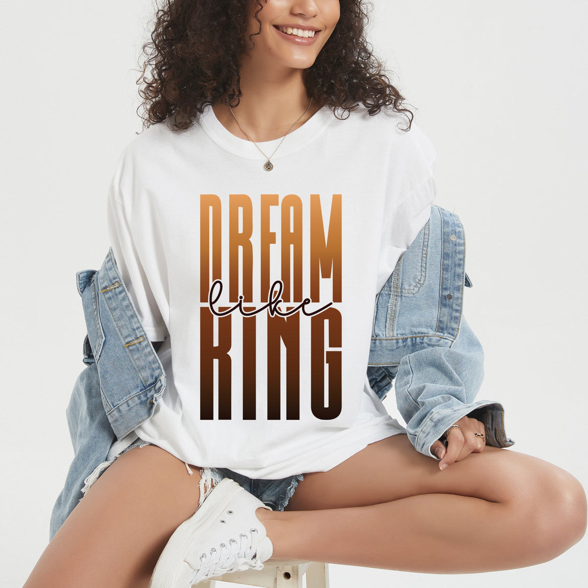 Dream Like King - Women's Garment Dyed Graphic T-Shirt