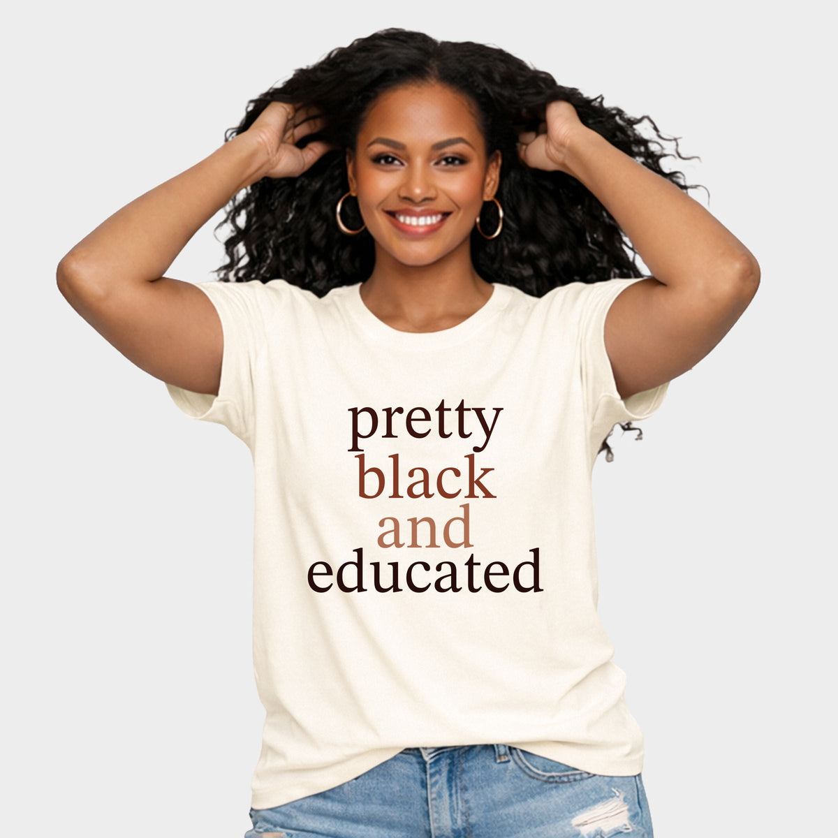 Pretty Black and Educated - Women's Short Sleeve Graphic T-Shirt