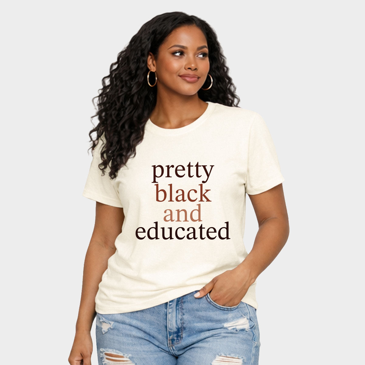 Pretty Black and Educated - Women's Short Sleeve Graphic T-Shirt