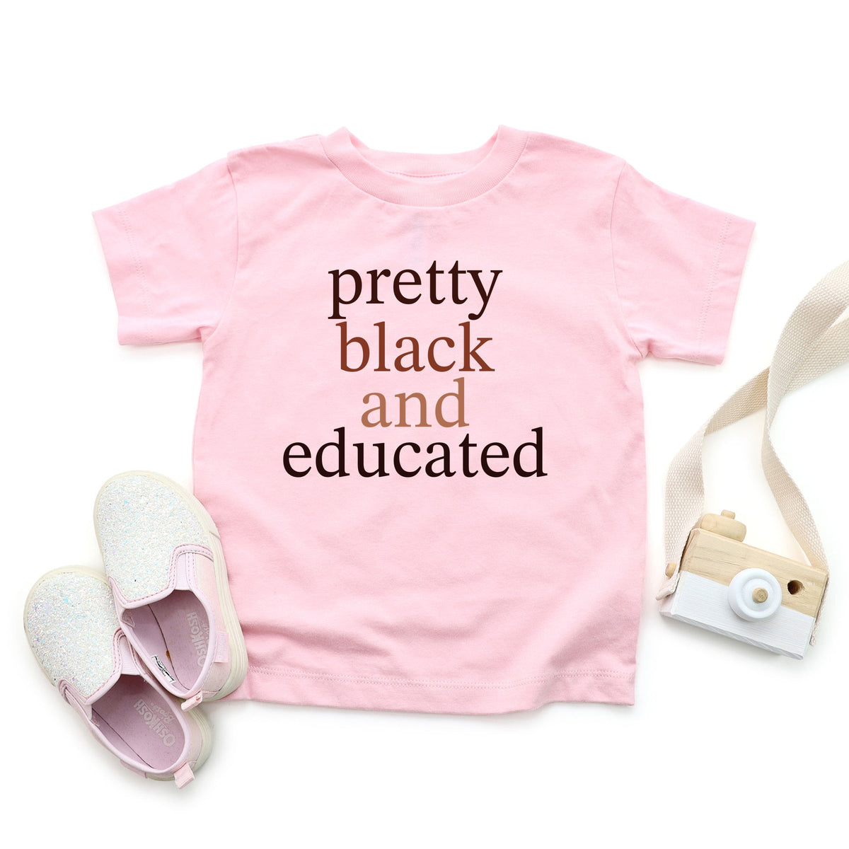 Pretty Black and Educated - Toddler Short Sleeve Graphic T-Shirt