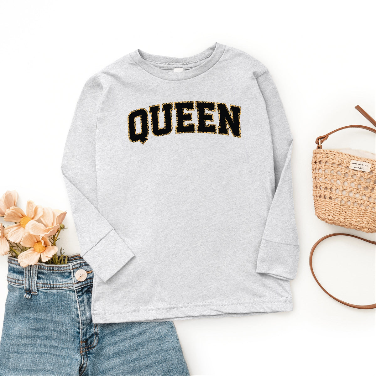 Queen Leopard Print - Youth Long Sleeve Graphic T-Shirt